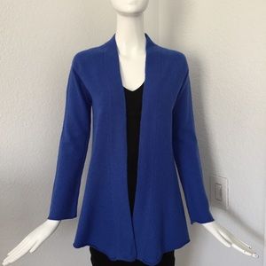 Claudia Nichole blue open front Cashmere Sweater